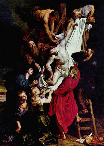 reproductie The descent from the cross van Peter Paul Rubens